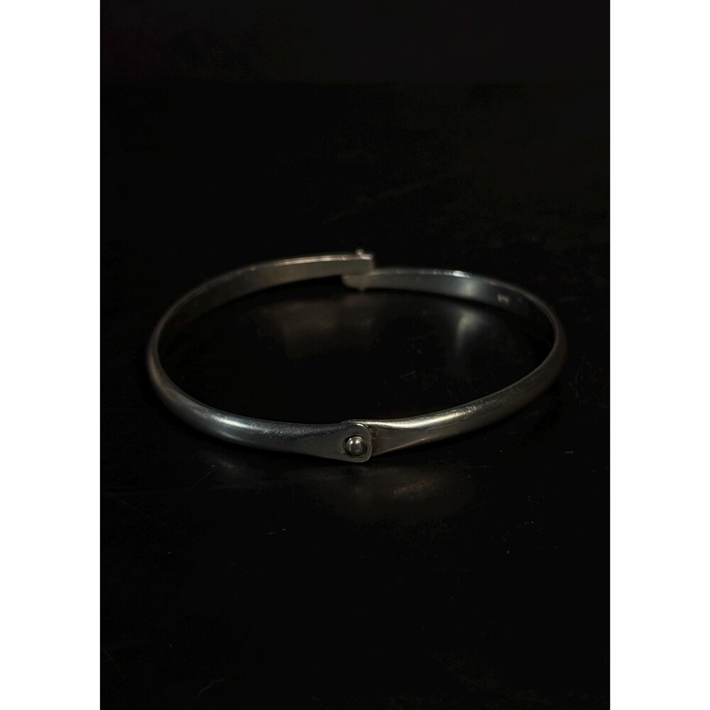 Sterling Silver Hinged Bangle Bracelet Size 6.5
